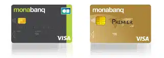 les cartes bancaires Visa Classic et Visa Premier proposés par Monabanq