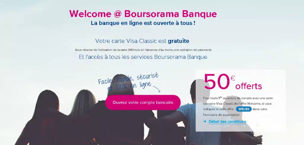 L’offre Welcome de Boursorama Banque