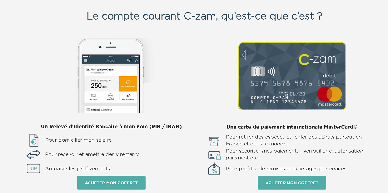 Le compte C-Zam en détails