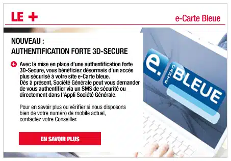 Service e-carte bleue Société Générale