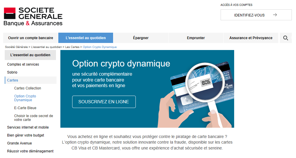 Zoom sur la carte bancaire à cryptogramme dynamique