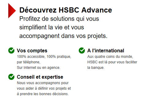Avantages HSBC Advance