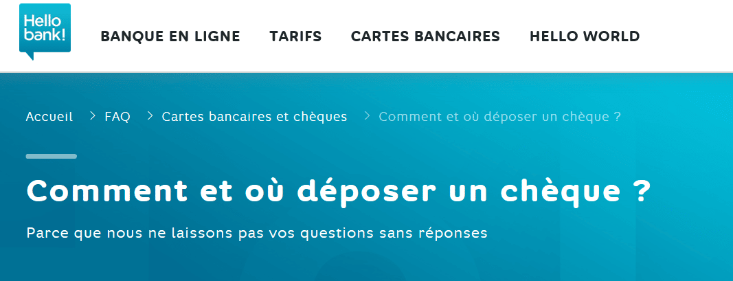 Depot De Cheque Hello Bank Comment Faire