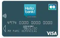 comment avoir la carte visa classic Hello bank! gratuite