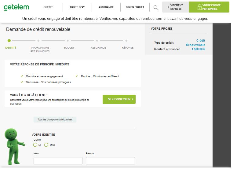 demande de crédit Cetelem