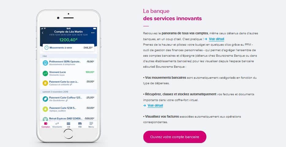 appli mobile Boursorama Banque