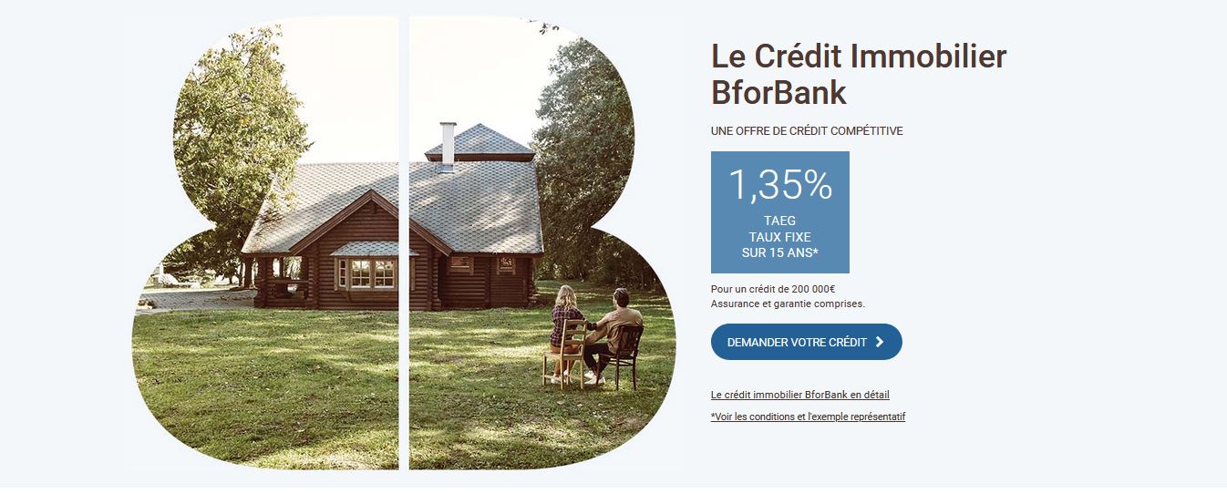 taux crédit immo bforbank