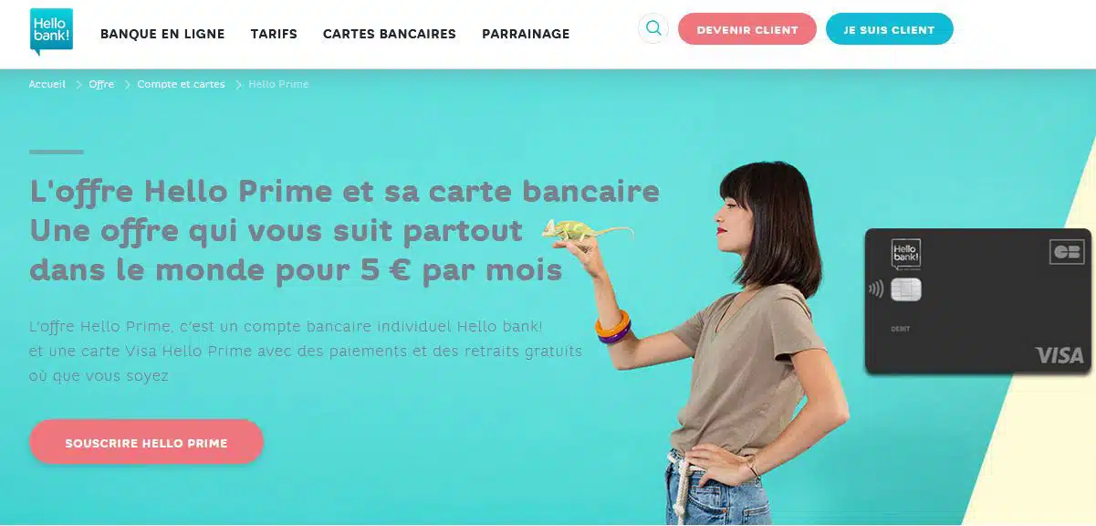 ouverture de compte Hello bank! avec la carte Hello Prime