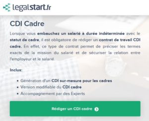 redaction contrat Legalstart avis