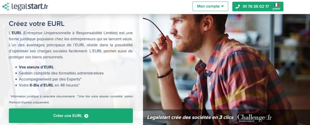 créer une entreprise avec legalstart avis