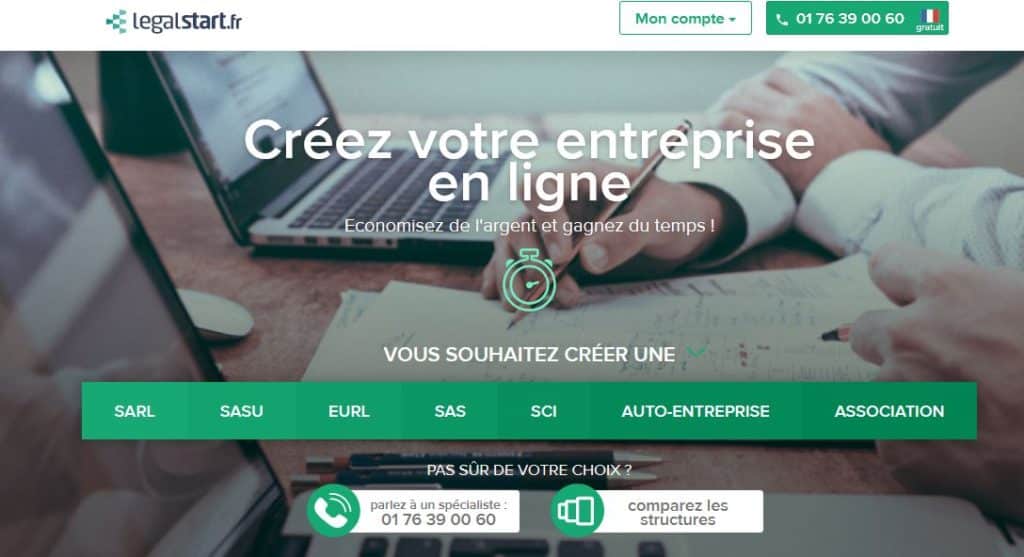 créer une autoentreprise avec Legalstart avis