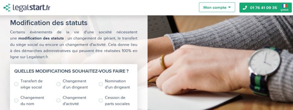 Faire modifier ses statuts legalstart avis