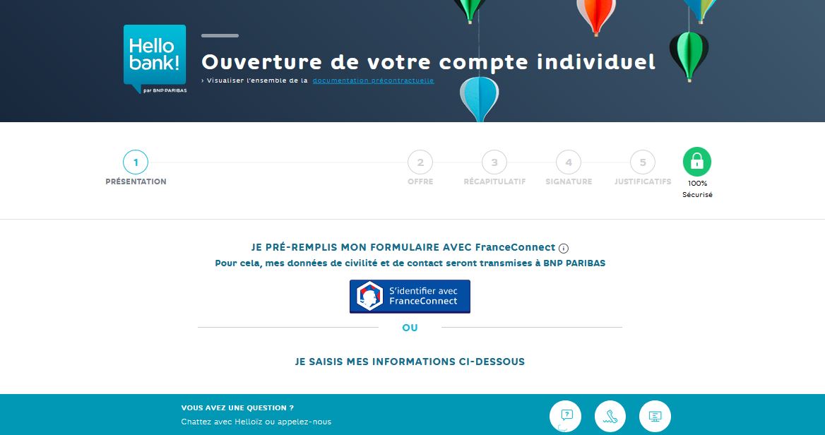 délai d'ouverture de compte Hello bank!