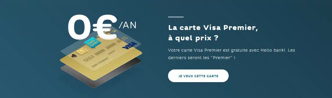 Carte Visa Premier Hello bank avis gratuité
