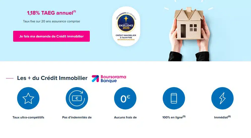 Banque en ligne pour un prêt immobilier Boursorama