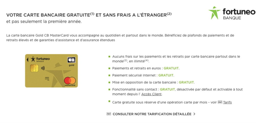 Carte Gold avec 150 euros offerts