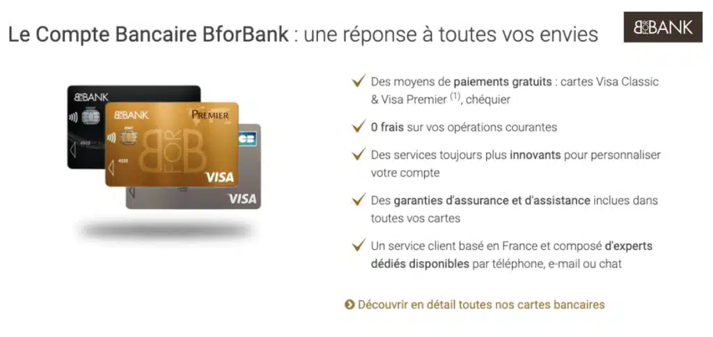 banque en ligne carte Visa Premier gratuite BforBank