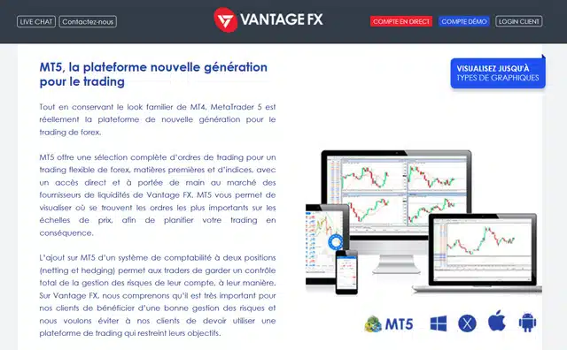 Vantage FX avis plateforme trading