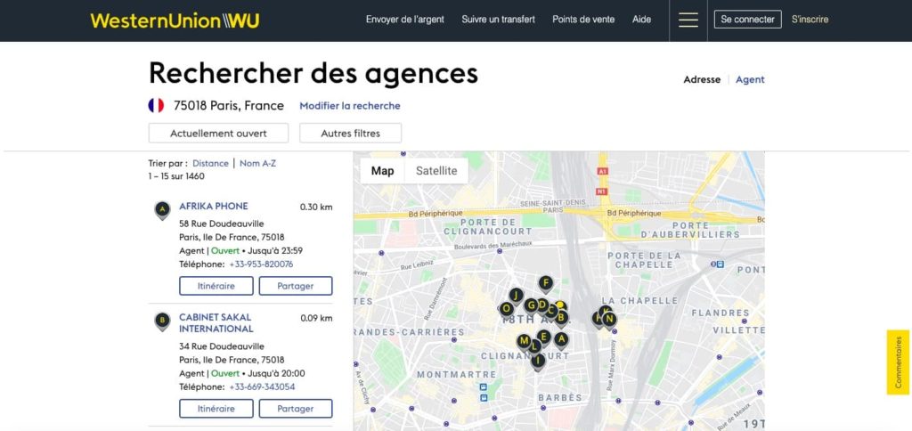 Avis Western Union : couverture géographique