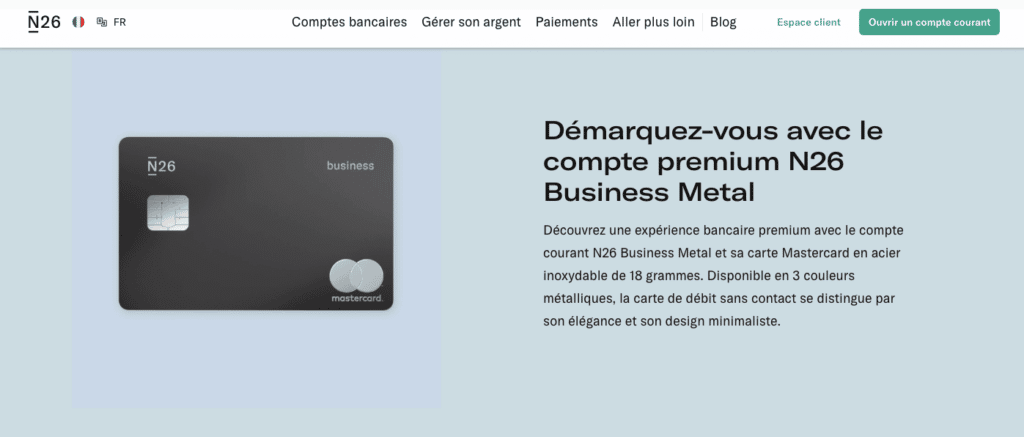 Quel avis N26 Business Metal sur les moyens de paiement et d'encaissement