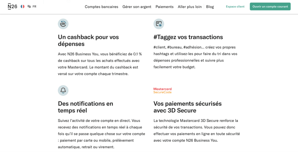 Quel avis sur le compte N26 Business You pour la gestion de compte ?