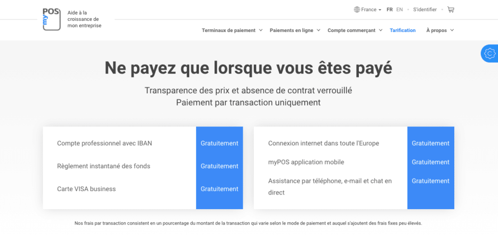Quel avis MyPos sur les tarifs ?