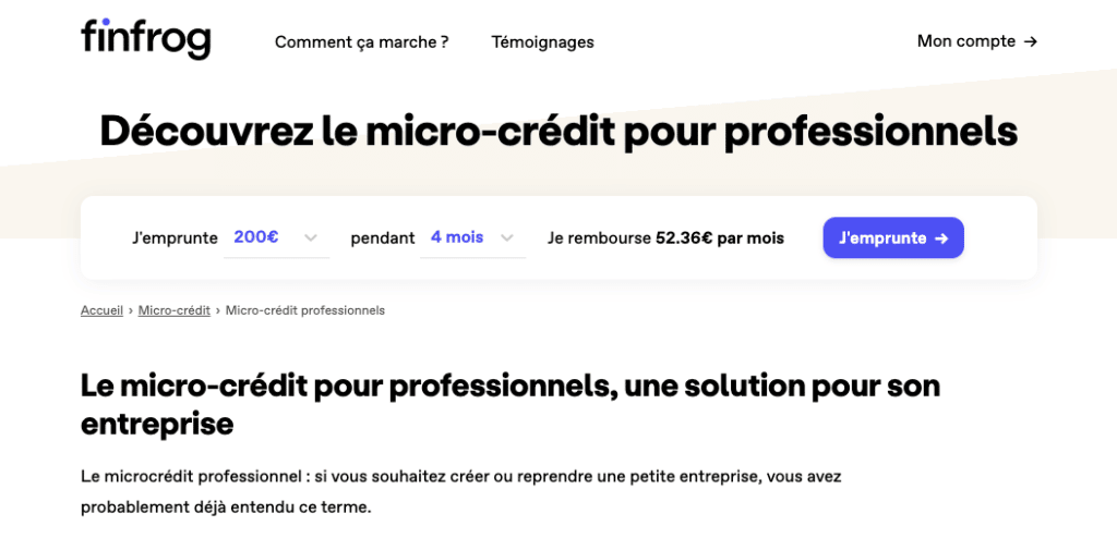 Mini crédit pro