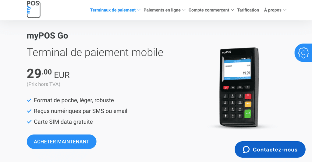 Terminal de paiement mobile Mypos go 