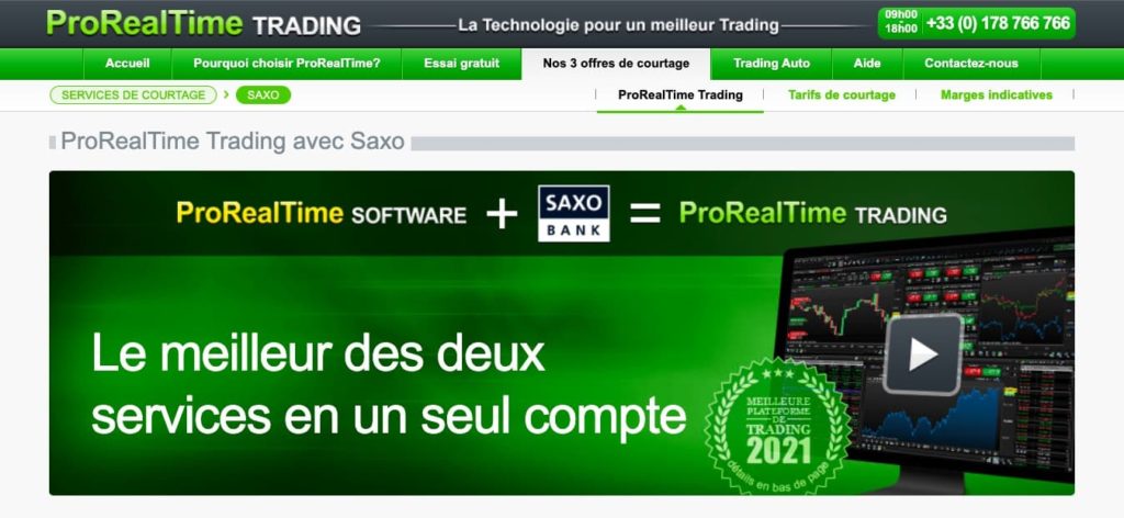 Avis ProRealTim Trading Saxo Banque