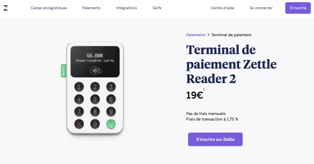 Terminal de paiement mobile Zeetle Reader 2