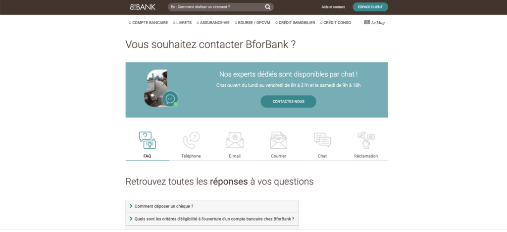 Avis service client bforbank