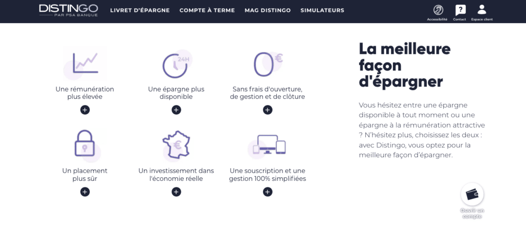 Livret bancaire Distingo
