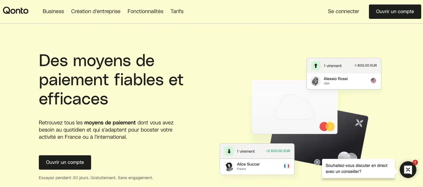 services banque pour entreprise