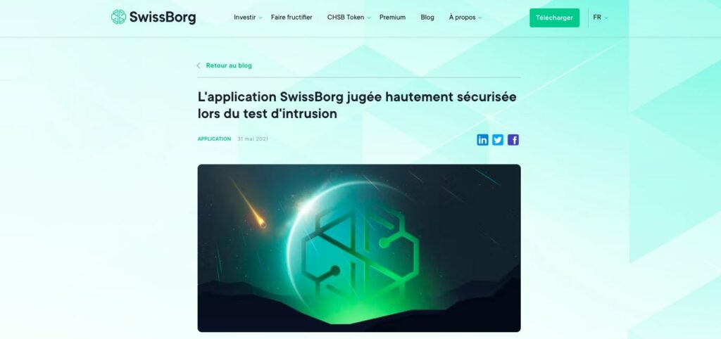 Swissborg avis sécurité