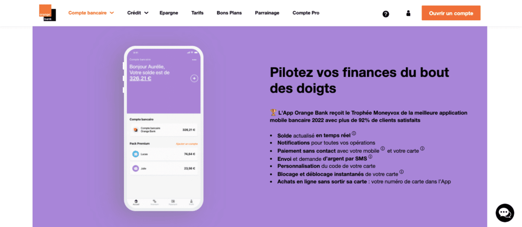 Orange Bank avantages application mobile