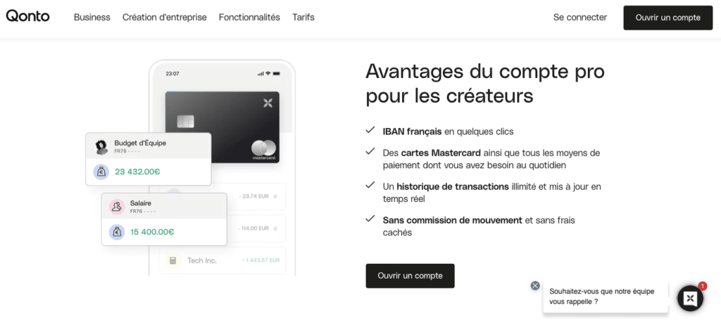 Créateurs d'entreprise Qonto