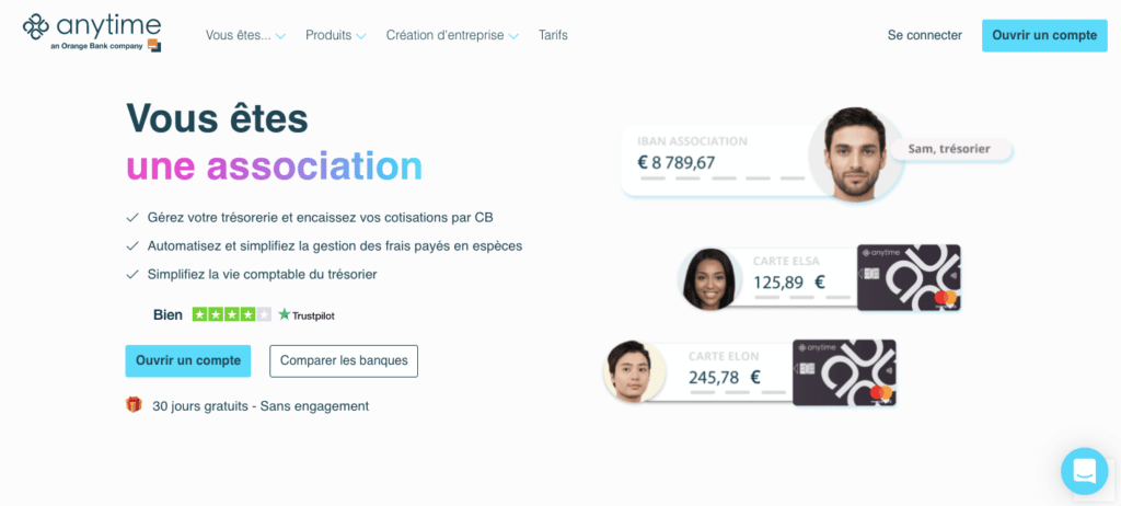 Ouverture compte bancaire association