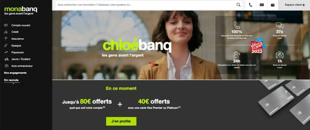 Banque en ligne 150 euros offerts monabanq