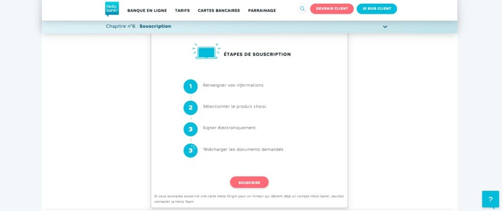 Ouvrir un compte mineur Hello bank! 