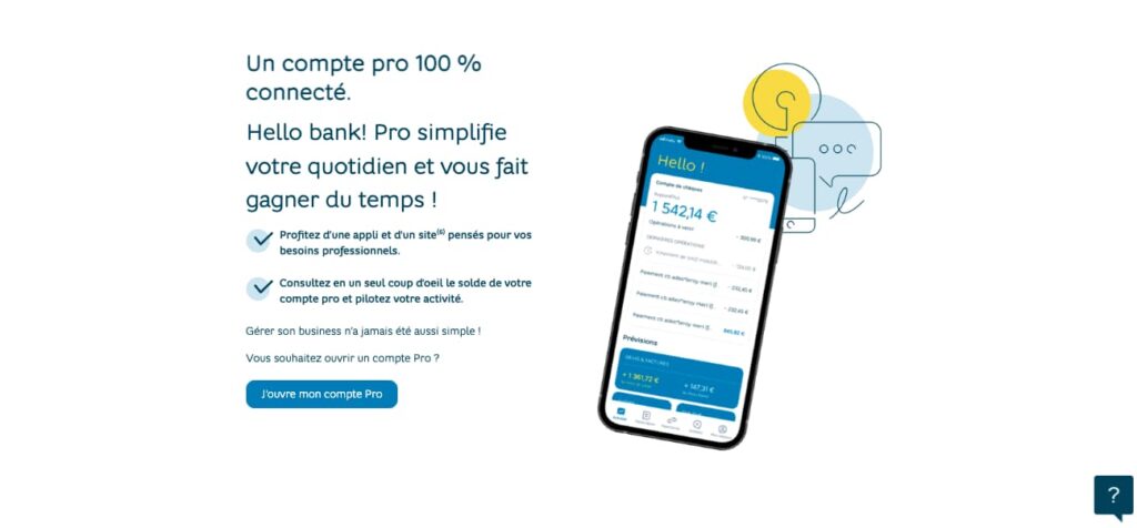 Avantages Hello bank! pro freelance