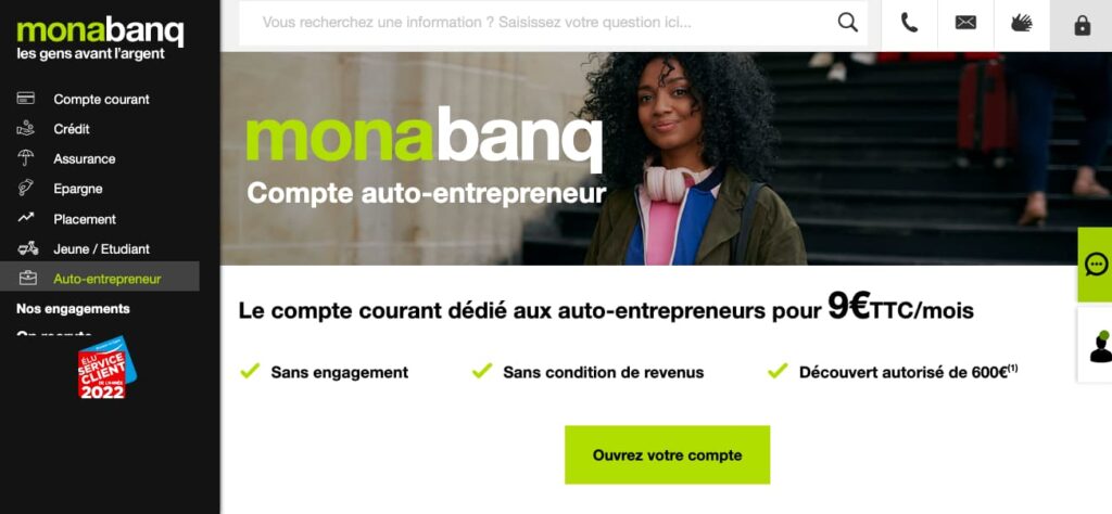 Compte bancaire professionnel graphiste