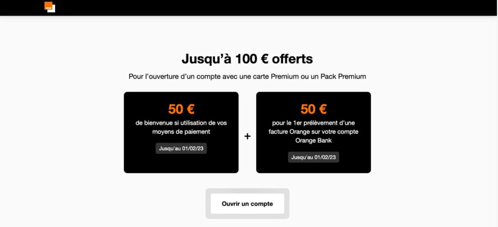 Orange bank 50 euros