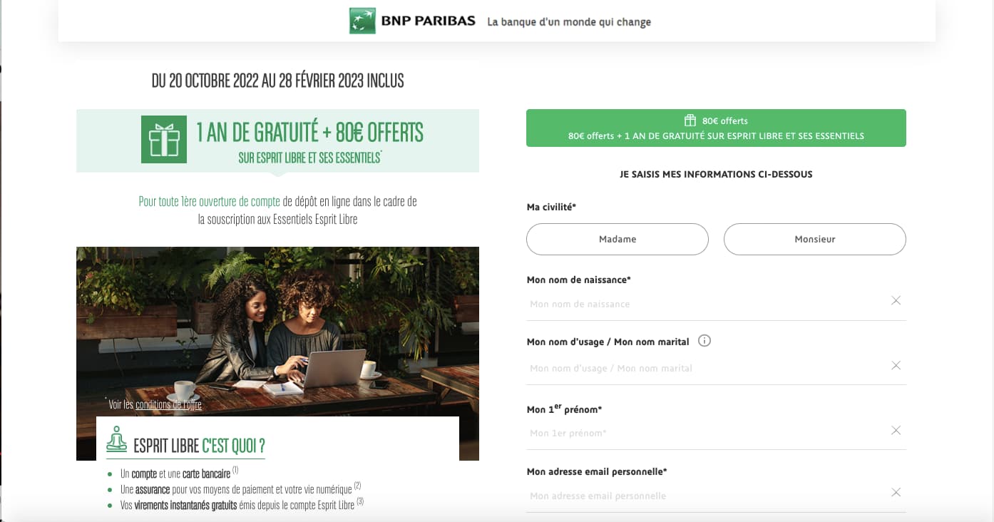 avantages compte gratuit bnp paribas 