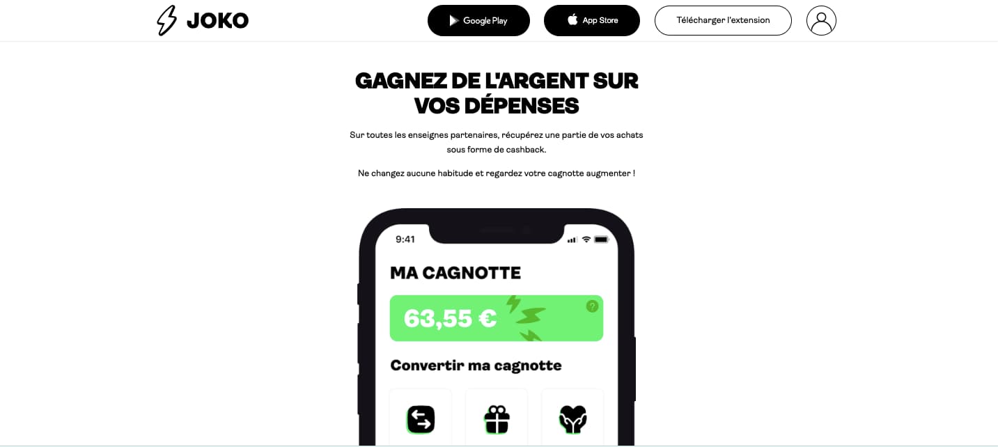 Joko Fonctionnement cashback