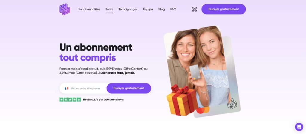 Code promo Kard 1er mois gratuit