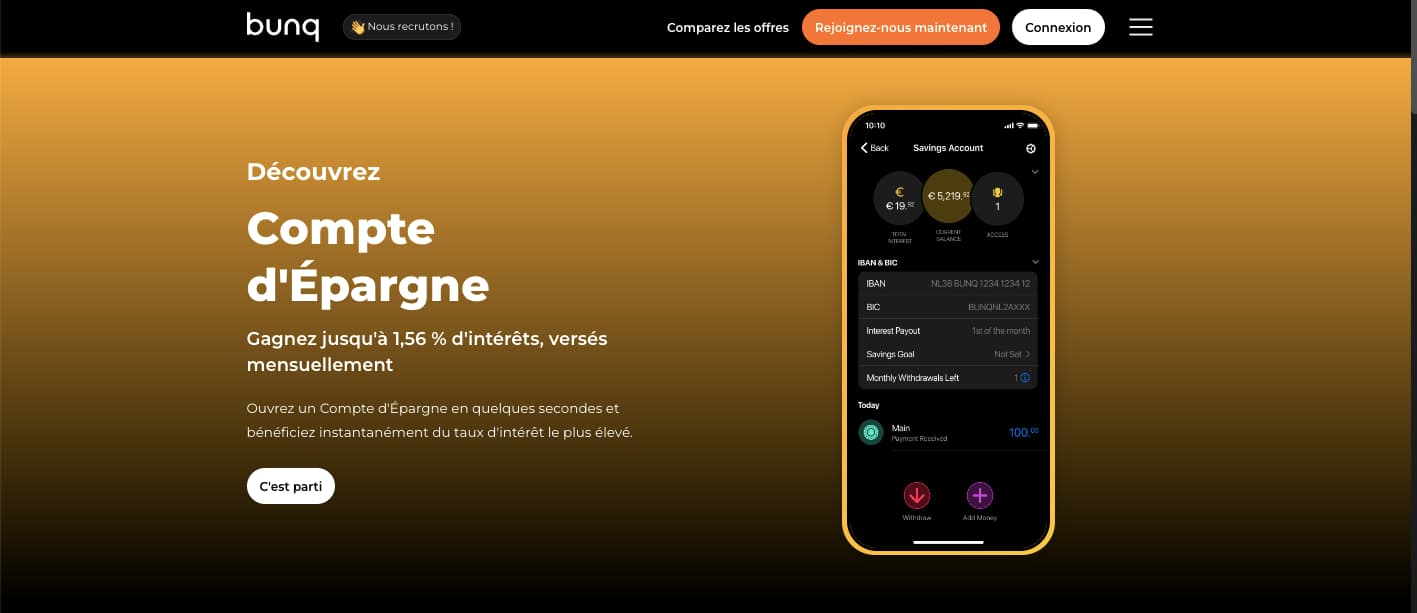Utiliser un code promo bunq