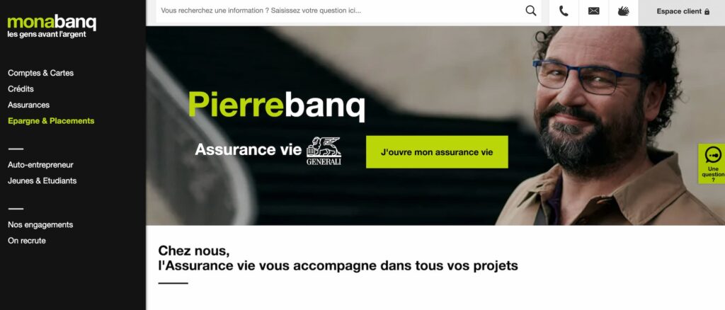 Banque en ligne particuliers produit bancaire