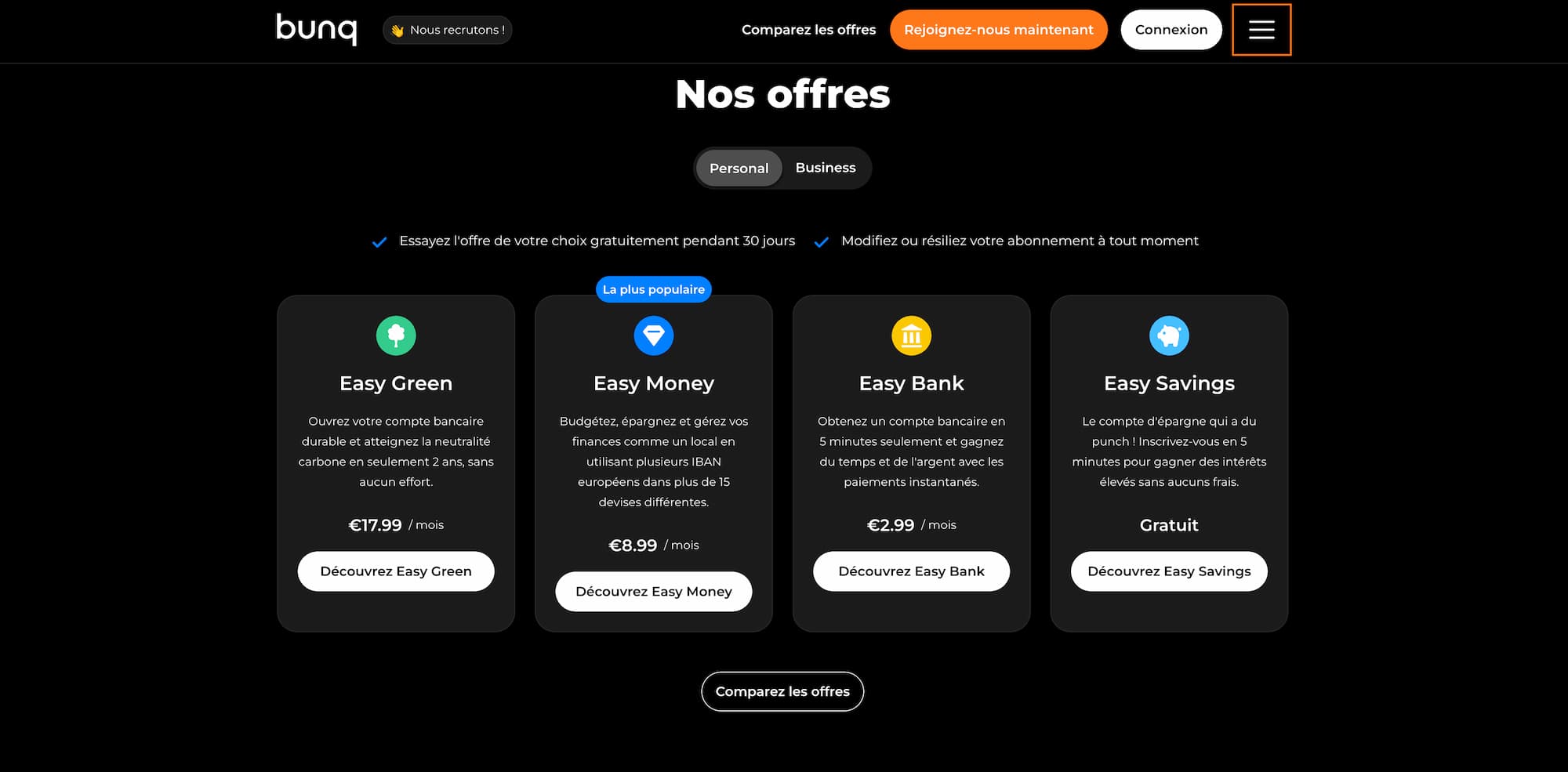utilisation code Promo bunq