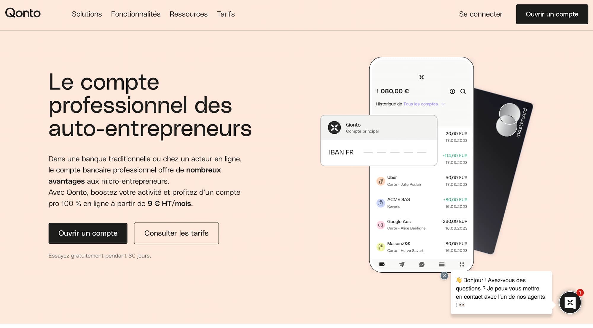 Ouvrir un compte Qonto particulier auto entrepreneur
