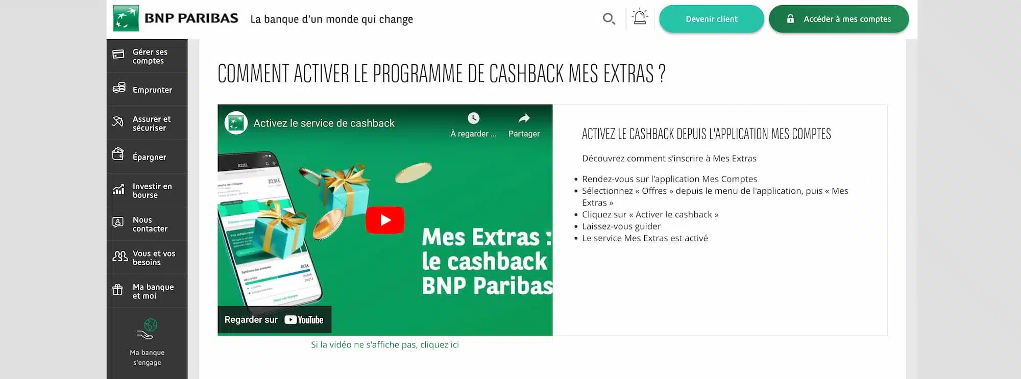 Cashback bnp paribas gains avis